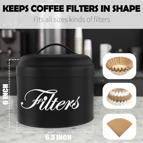 Coffee Filter Holder, Brown Basket Coffee Filter Storage with Lid