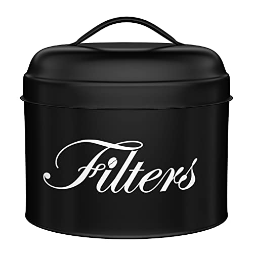 Coffee Filter Holder, Brown Basket Coffee Filter Storage with Lid