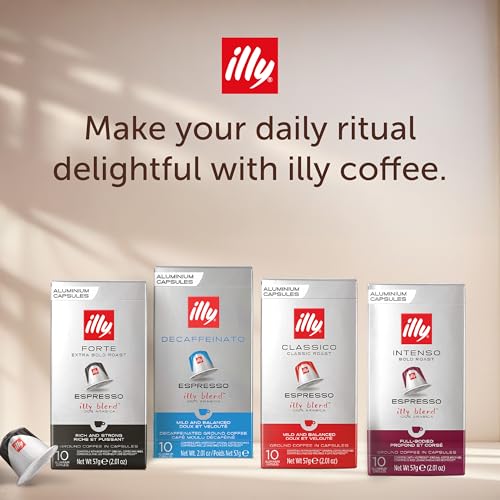 illy Espresso Capsules, Classico Medium Roast, 10 Count, 5 Pack