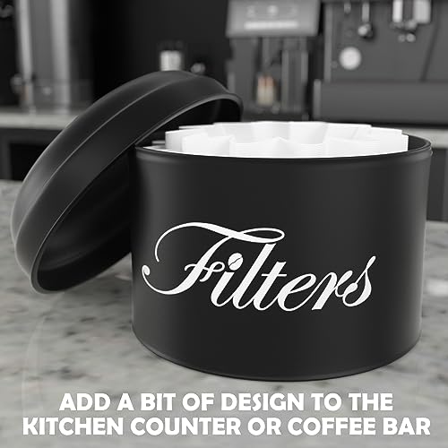 Coffee Filter Holder, Brown Basket Coffee Filter Storage with Lid
