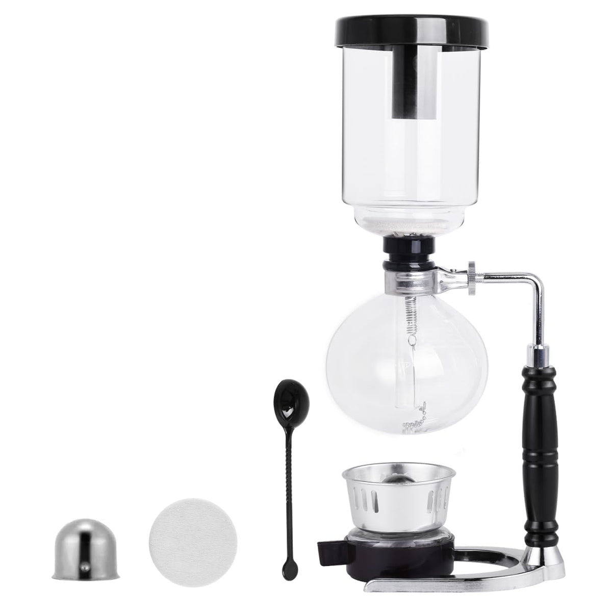 Glass Siphon Coffee Maker with Reusable Filter – Tabletop Brewer