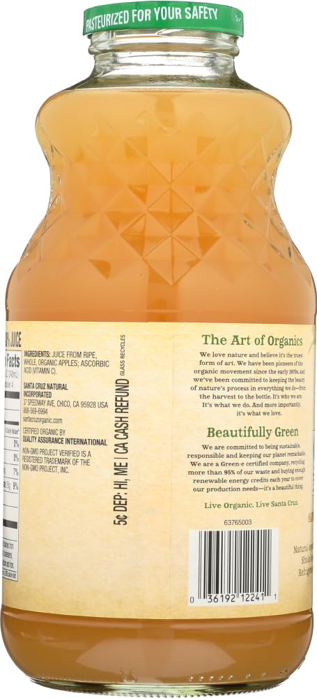 Santa Cruz Organic Apple Juice, 32 oz, 48-Pack