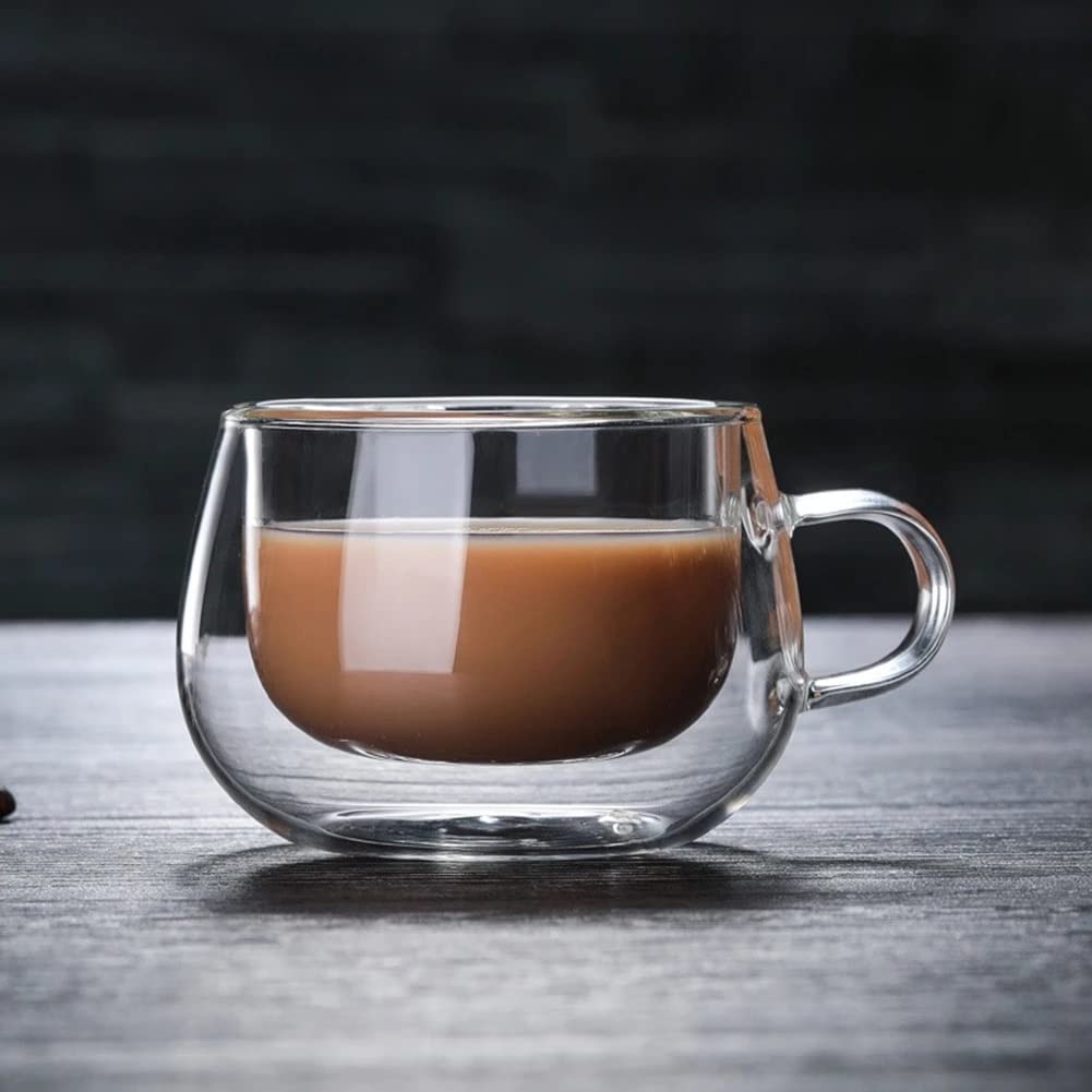 DUYHBAWRS Transparent Glass Coffee & Tea Tumbler Cup