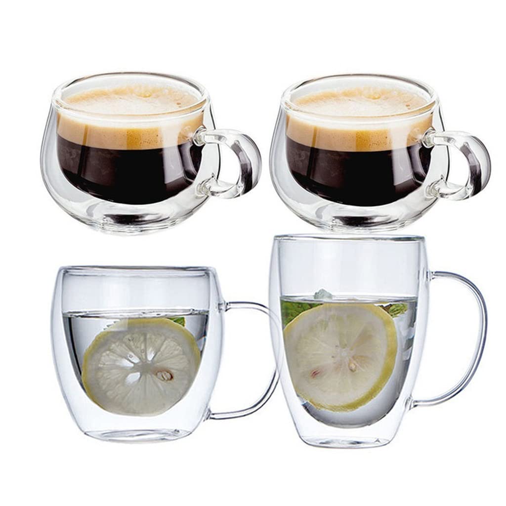 DUYHBAWRS Transparent Glass Coffee & Tea Tumbler Cup