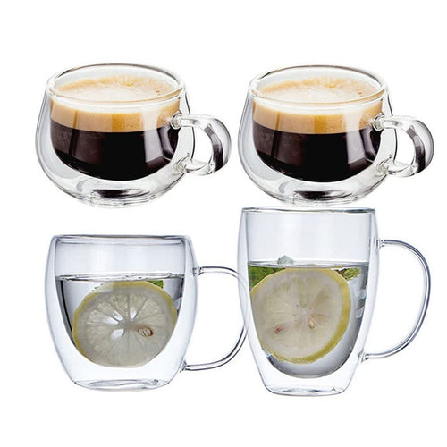 DUYHBAWRS Transparent Glass Coffee & Tea Tumbler Cup