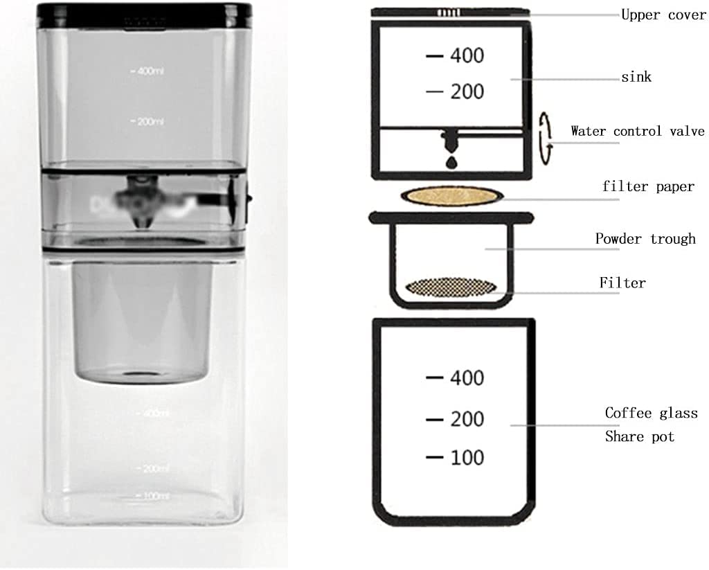 AQIANGJY 500ML Cold Brew Iced Drip Coffee Maker