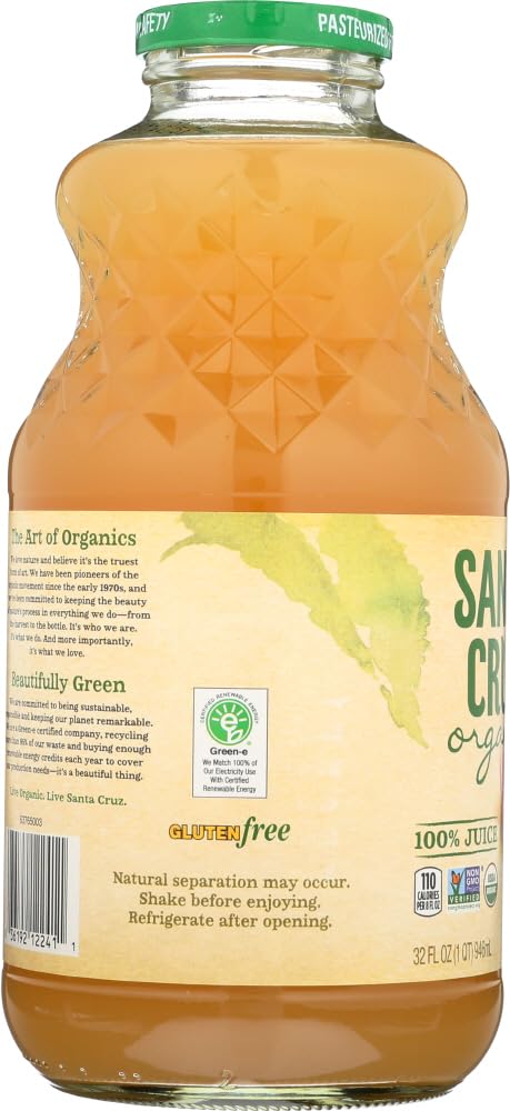 Santa Cruz Organic Apple Juice, 32 oz, 48-Pack