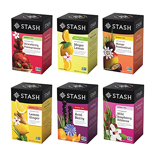 Fruity Herbal Tea Sampler – 6 Flavors with Assorted Tea Bags