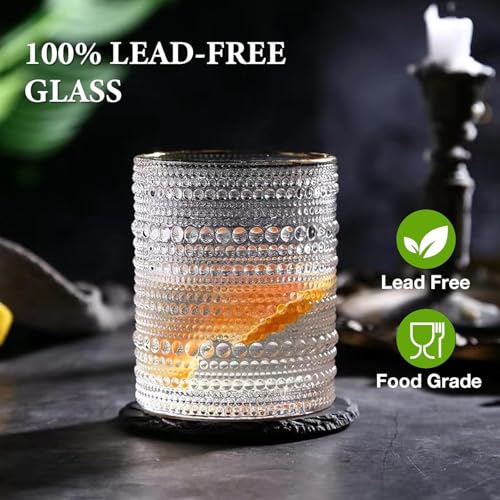 Vintage Drinking Glass Set – Highball & Cocktail Glasses Set of 8
