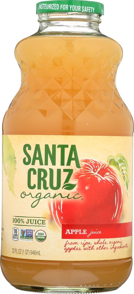 Santa Cruz Organic Apple Juice, 32 oz, 48-Pack