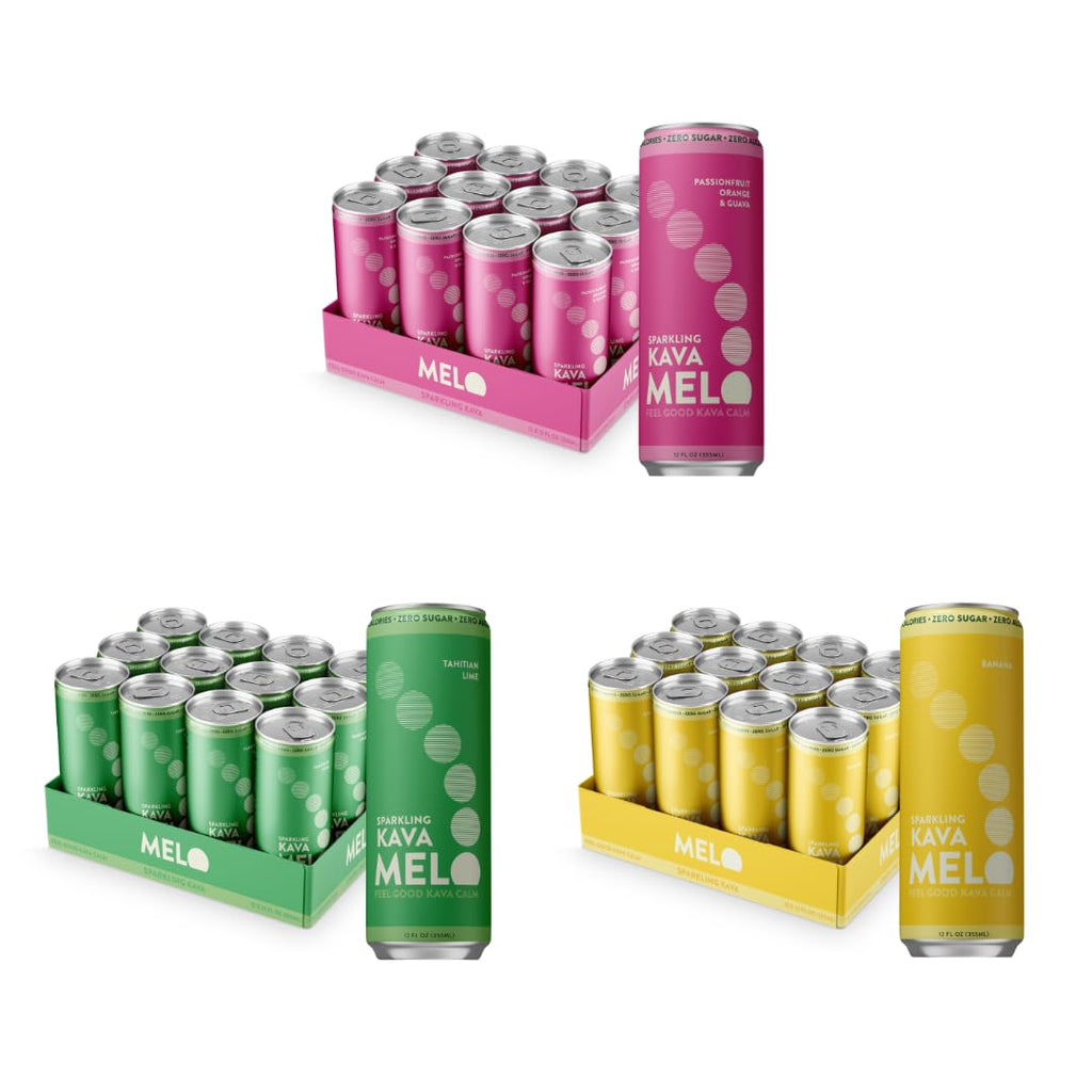 Melo Sparkling Kava Drink Variety Bundle, Tahitian Lime