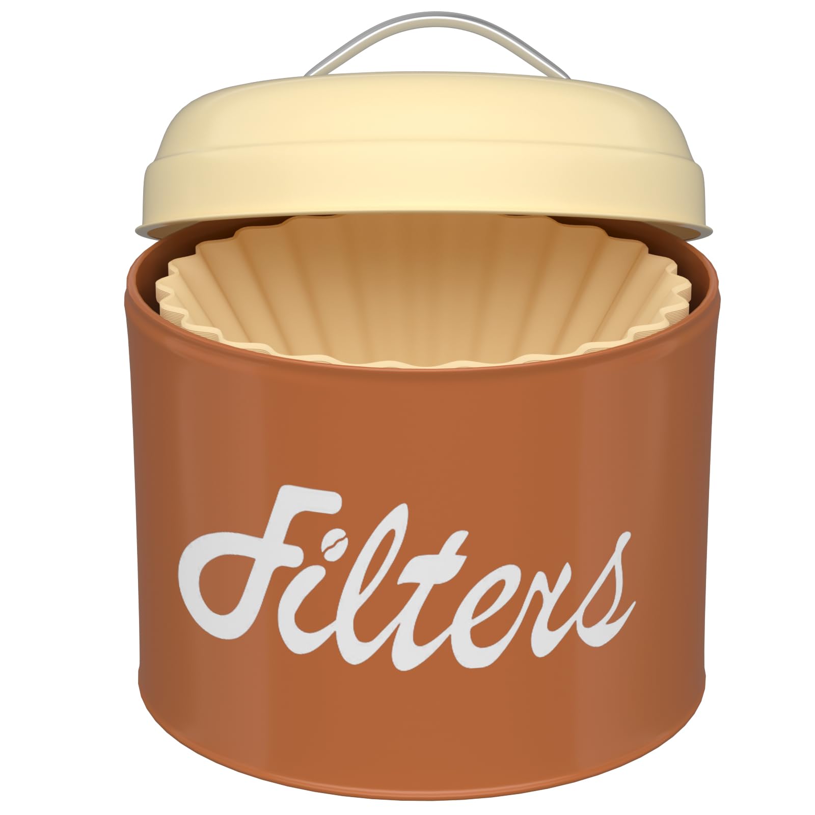 Coffee Filter Holder, Brown Basket Coffee Filter Storage with Lid