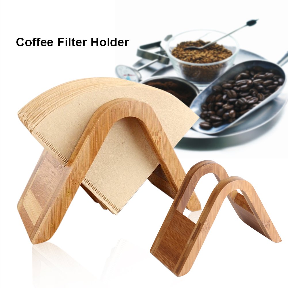 Wooden Coffee Filter Paper Holder & Dispenser Rack