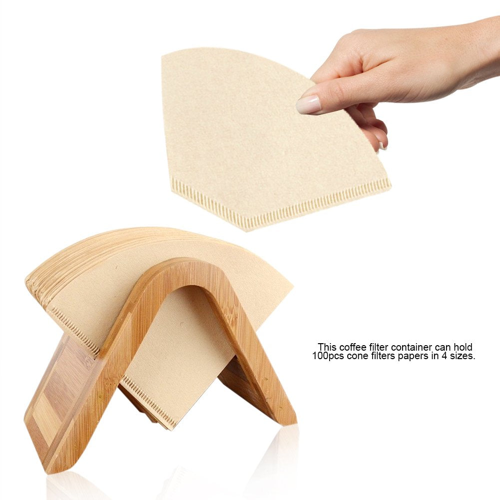 Wooden Coffee Filter Paper Holder & Dispenser Rack
