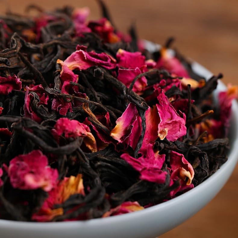 Chinese Kung Fu Rose Black Tea with Rose Blossoms, 250g/500g
