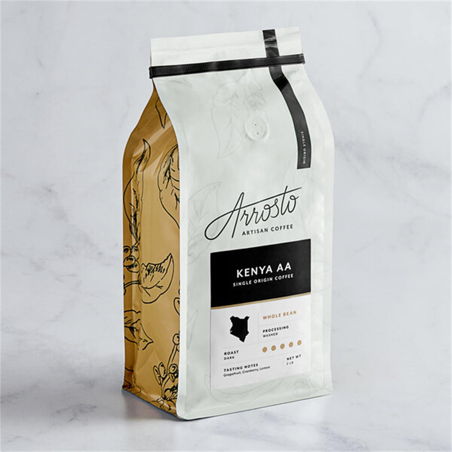 Arrosto Kenya AA Single Origin Whole Bean Coffee, 2 lb