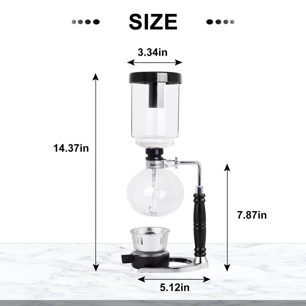 YUCHENGTECH Glass Technica Syphon Coffee Maker - Tabletop Glass Siphon Pot