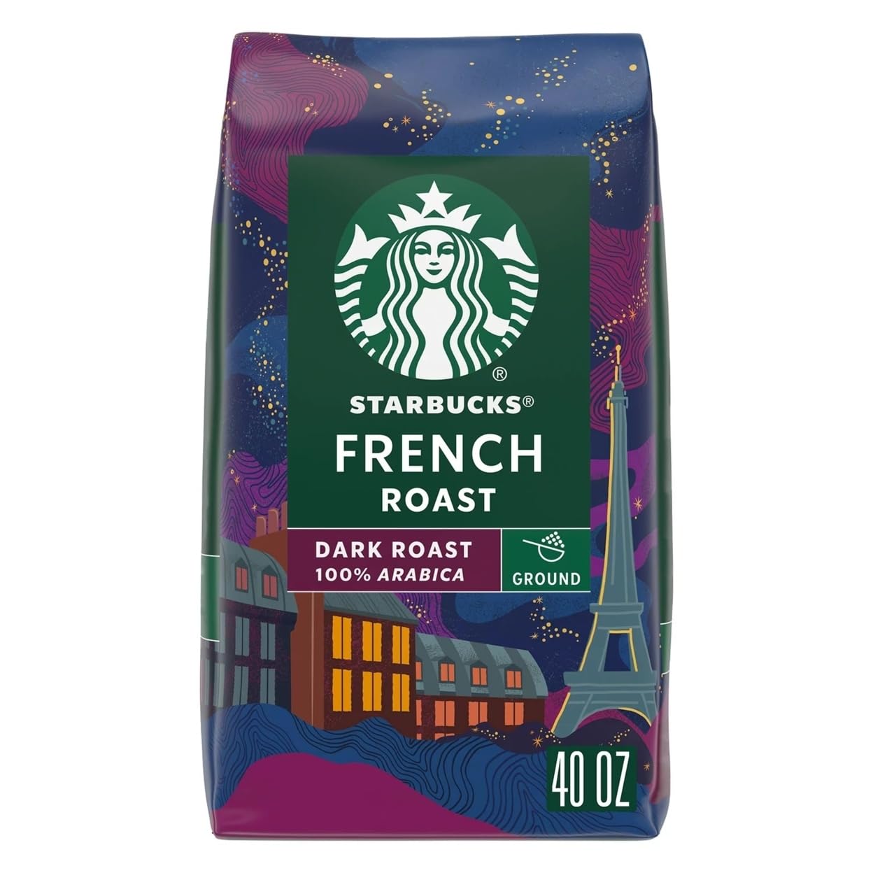 Starbucks Ground Coffee, Dark Roast Coffee, Espresso Roast, 100% Arabica, 1 bag (28 oz)