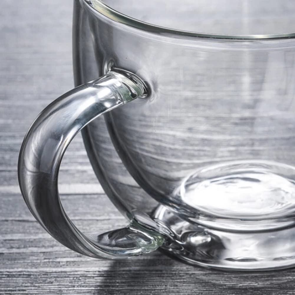 DUYHBAWRS Transparent Glass Coffee & Tea Tumbler Cup