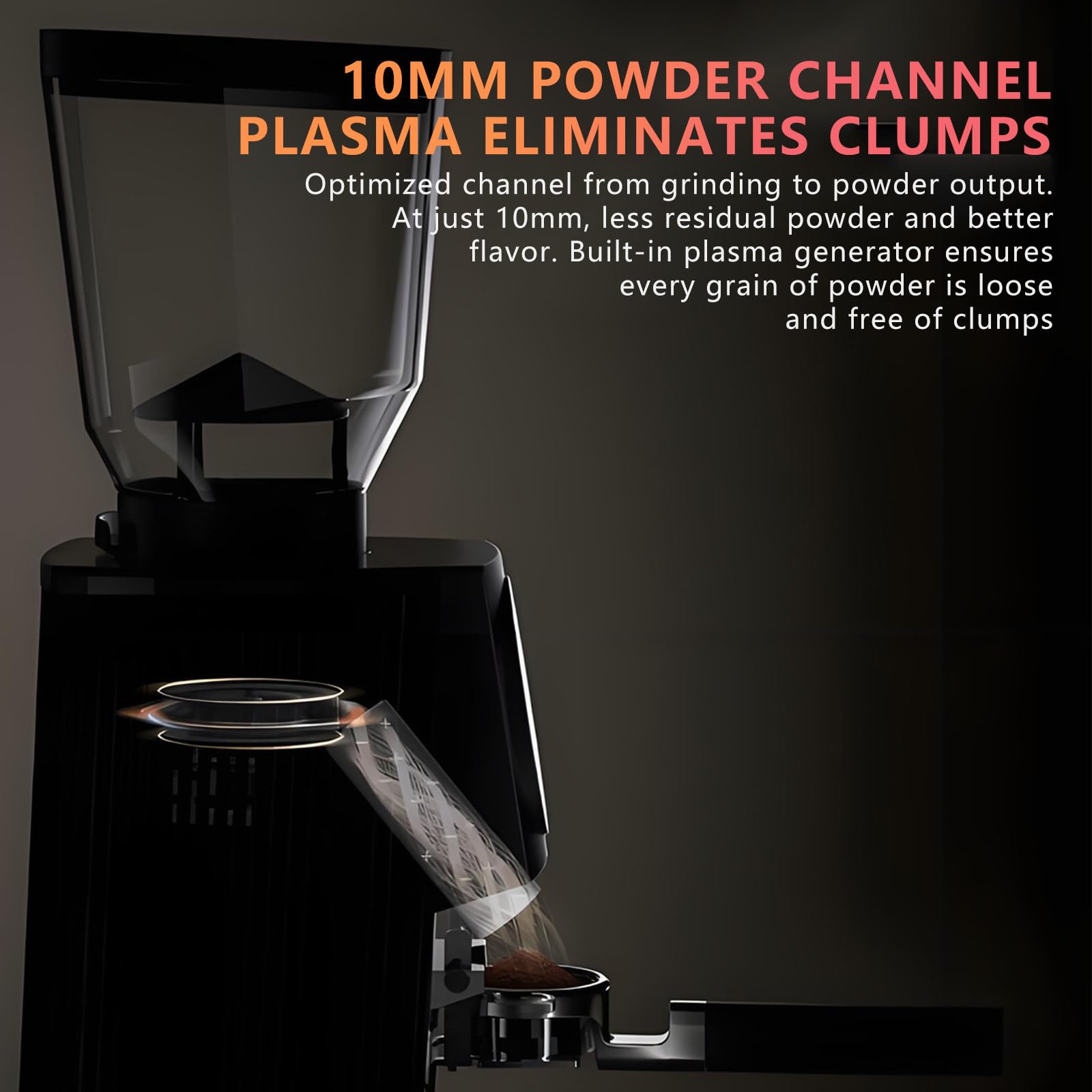 VNMUDZEO Electric Flat Burr Coffee Grinder for Espresso