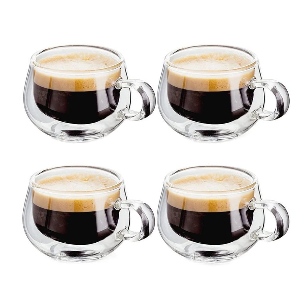 DUYHBAWRS Transparent Glass Coffee & Tea Tumbler Cup