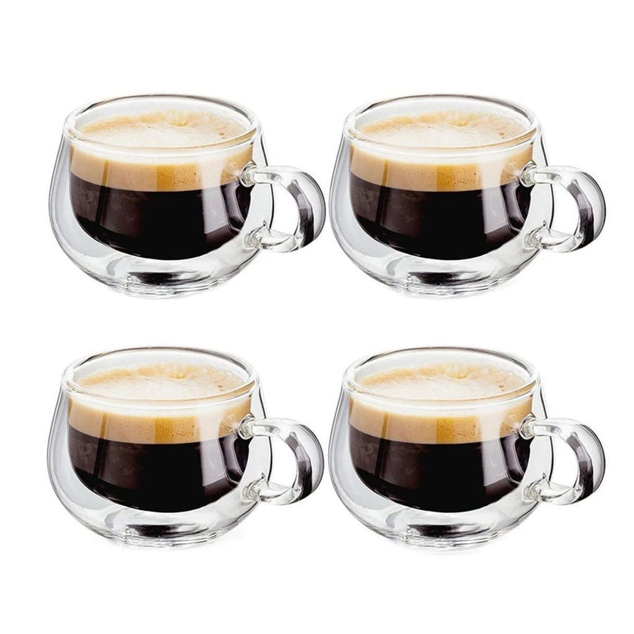 DUYHBAWRS Transparent Glass Coffee & Tea Tumbler Cup
