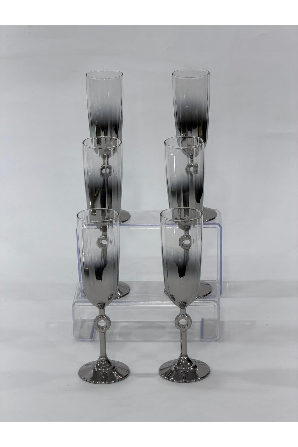 SODEF Decorative Glass Tumbler Set with Gold Base, 6-Piece