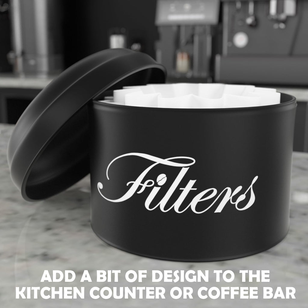 Coffee Filter Holder, Brown Basket Coffee Filter Storage with Lid