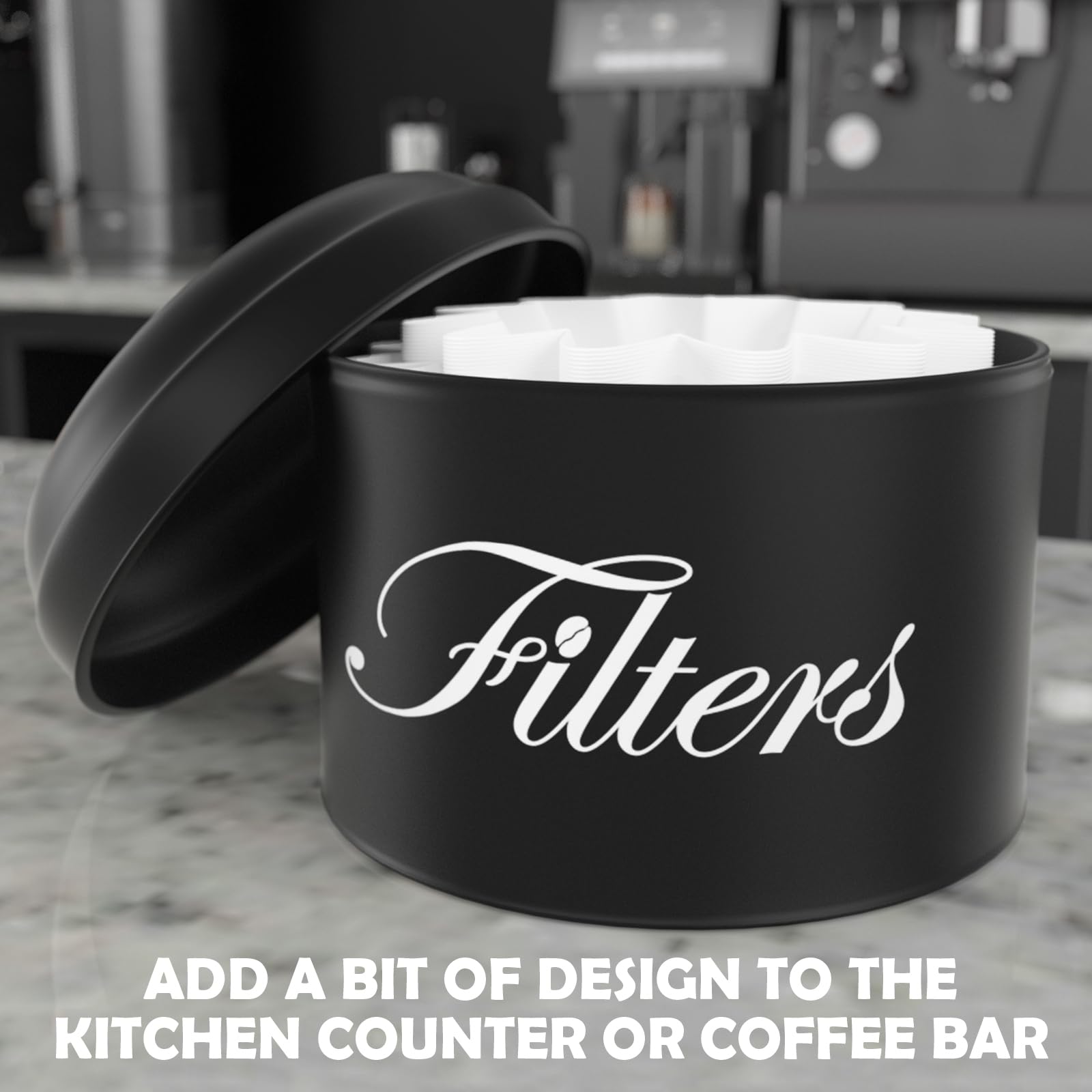 Coffee Filter Holder, Brown Basket Coffee Filter Storage with Lid