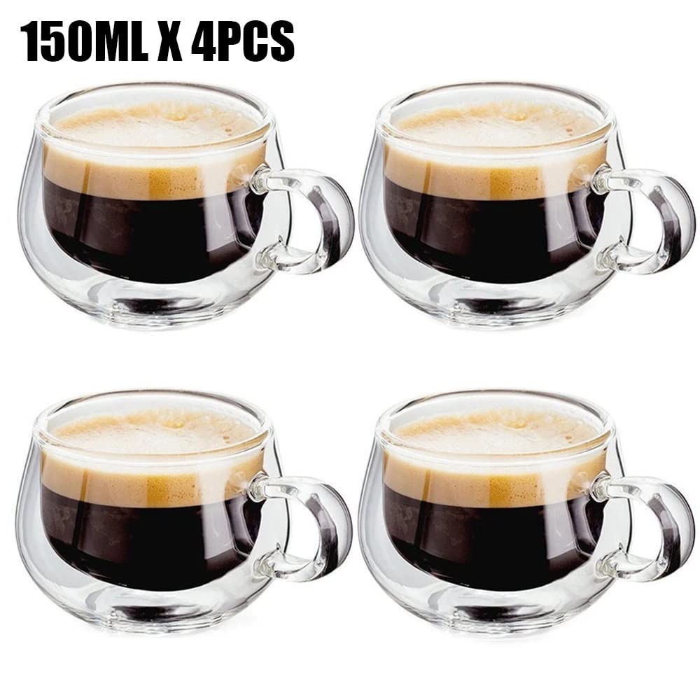 DUYHBAWRS Transparent Glass Coffee & Tea Tumbler Cup