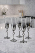 SODEF Decorative Glass Tumbler Set with Gold Base, 6-Piece