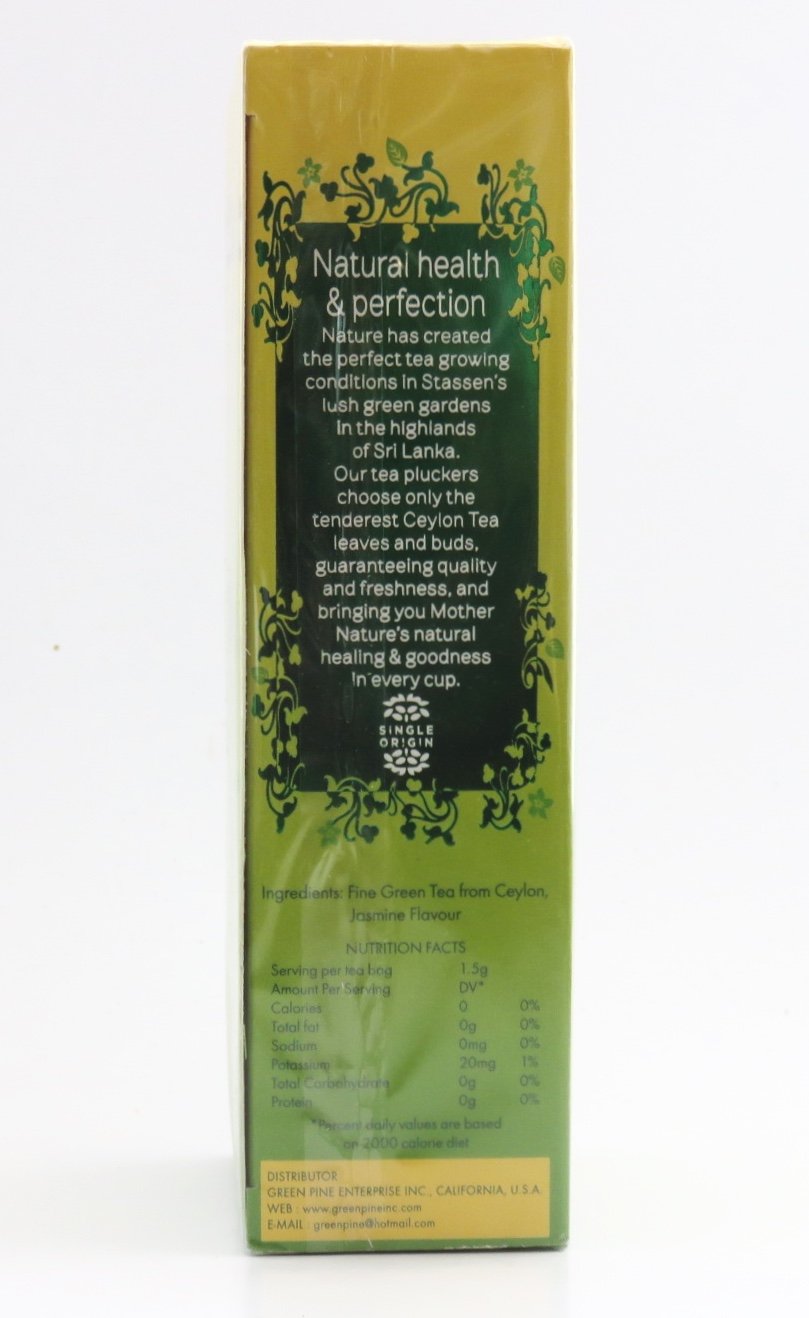 Stassen Pure Jasmine Green Tea, 25 Bags, 24-Pack