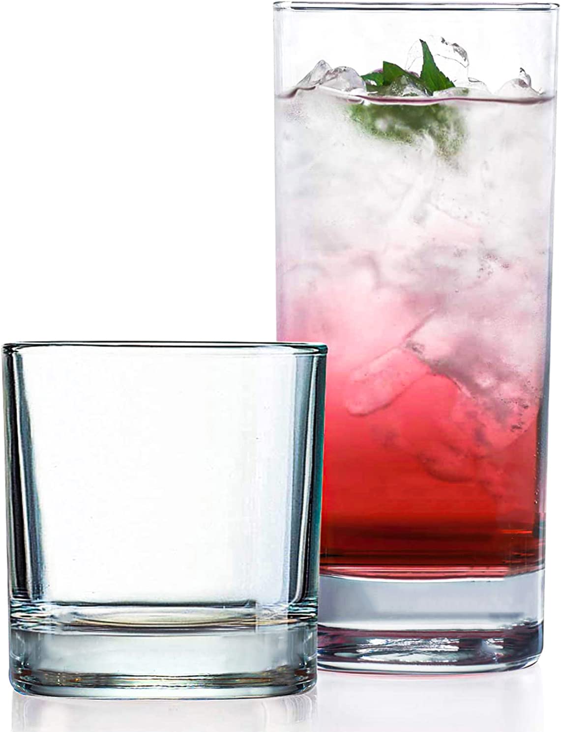 Everyday Drinking Glass Set – Tall & Short Glasses Set of 8