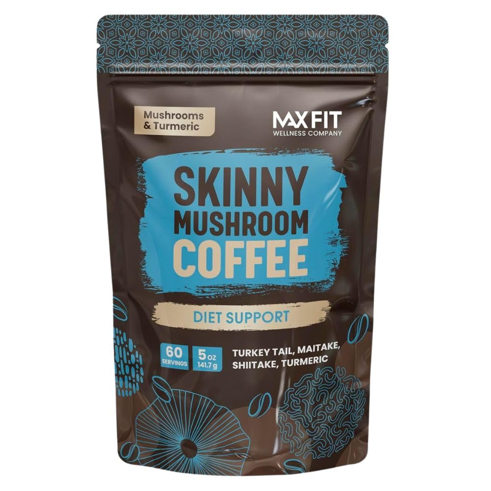 Mushroom Coffee (60 Servings) 10 Mushrooms (Lion’s Mane, Cordyceps, Turkey Tail & Other) Mixed with Gourmet Arabica Instant Coffee | Immune Boosting Coffee for Focus & Gut Health Support