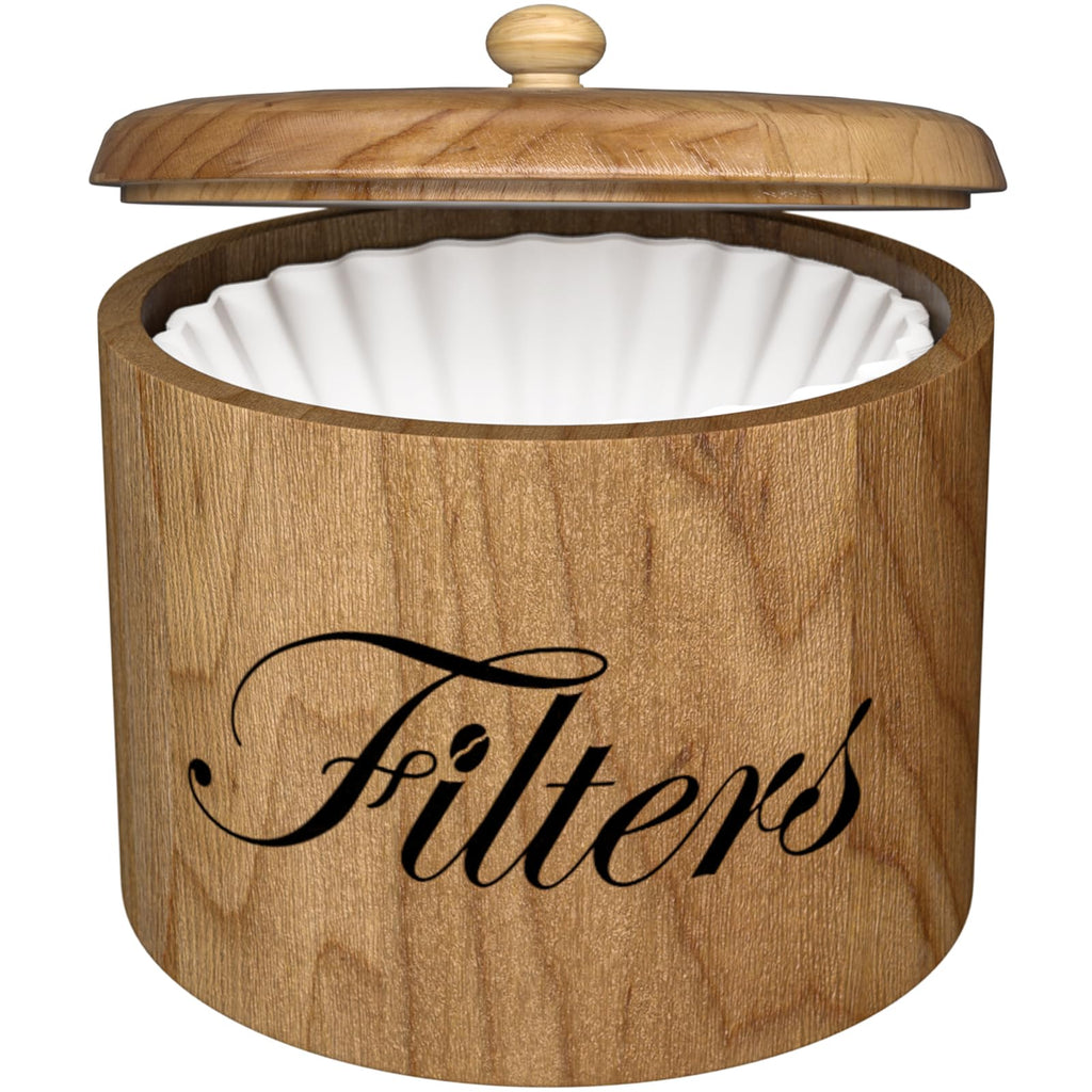 Coffee Filter Holder, Brown Basket Coffee Filter Storage with Lid