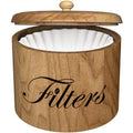 Coffee Filter Holder, Brown Basket Coffee Filter Storage with Lid