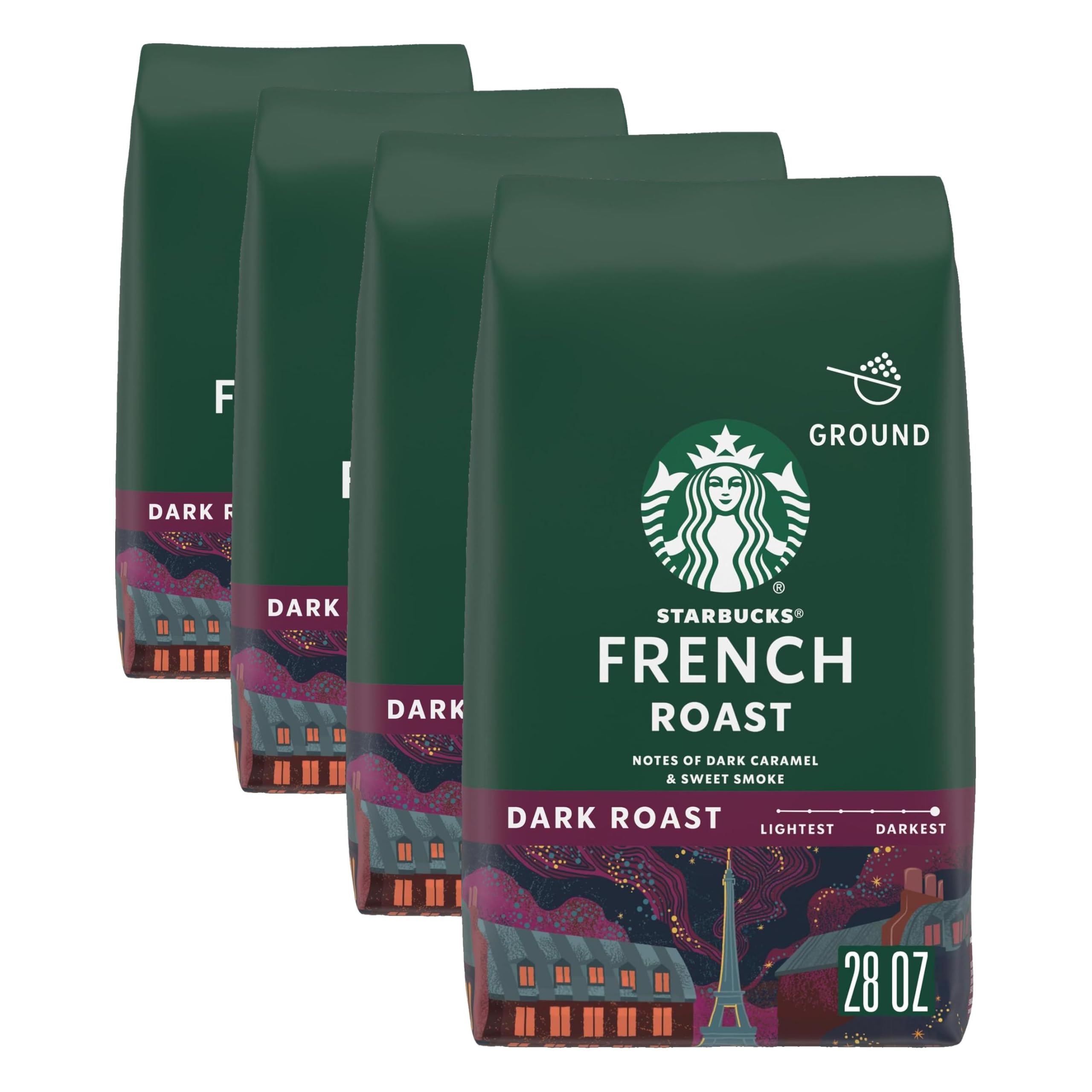 Starbucks Ground Coffee, Dark Roast Coffee, Espresso Roast, 100% Arabica, 1 bag (28 oz)