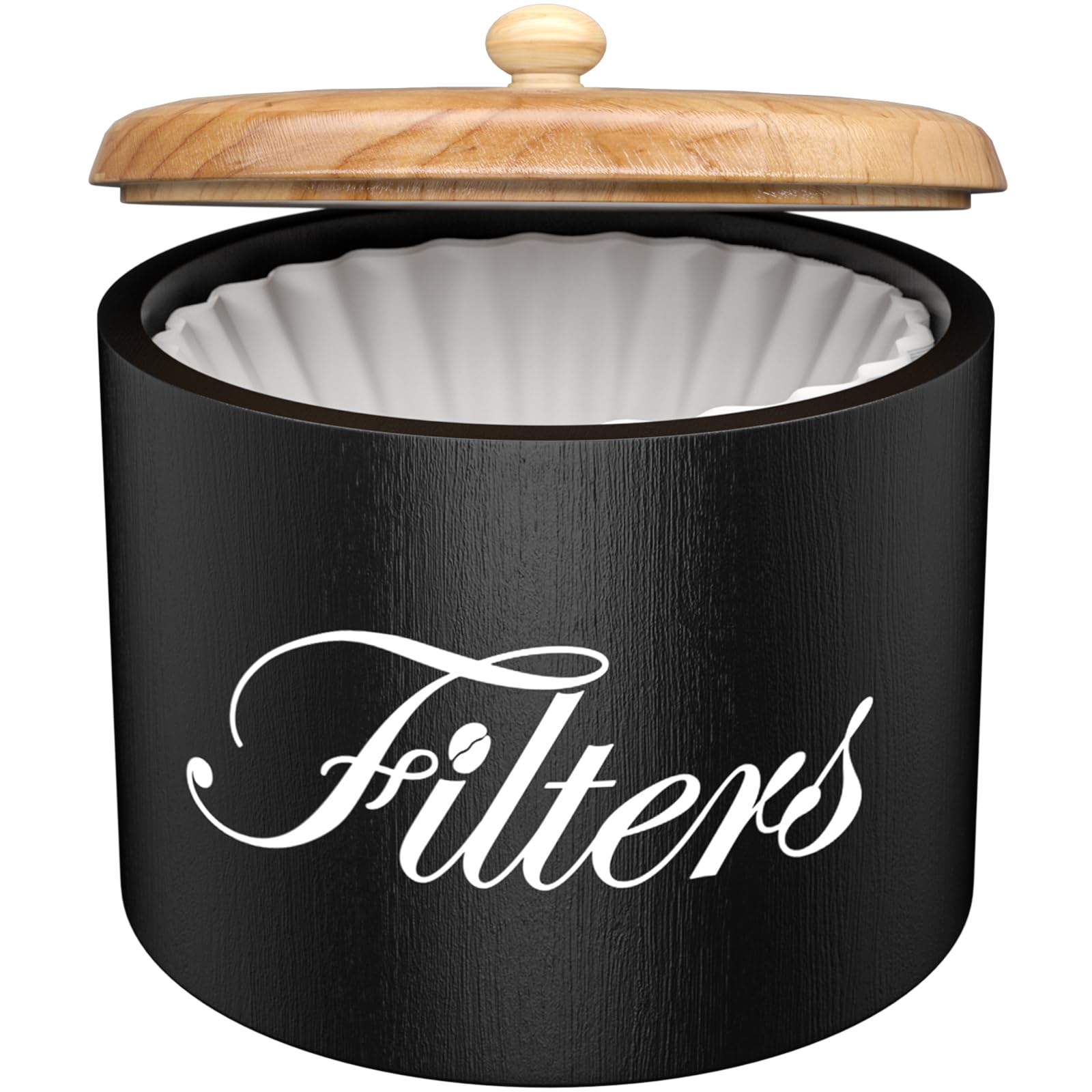 Coffee Filter Holder, Brown Basket Coffee Filter Storage with Lid