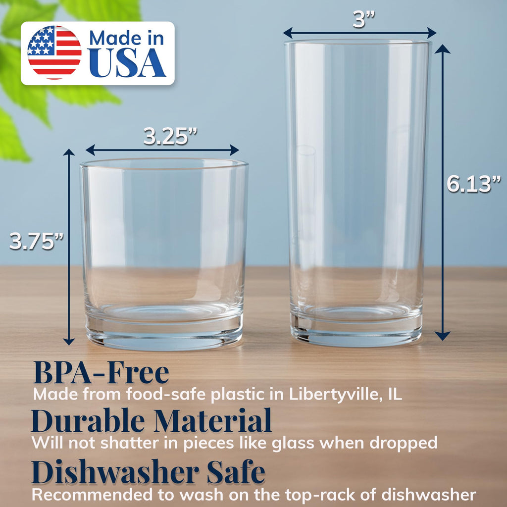 US Acrylic Classic Tumblers Rocks-Water Sets