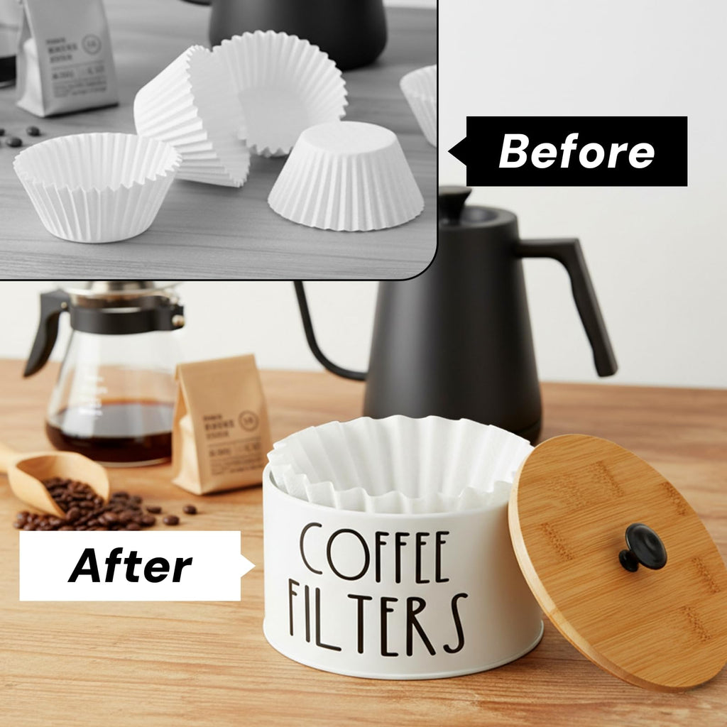 Acshio Coffee Filter Holder with Bamboo Lid