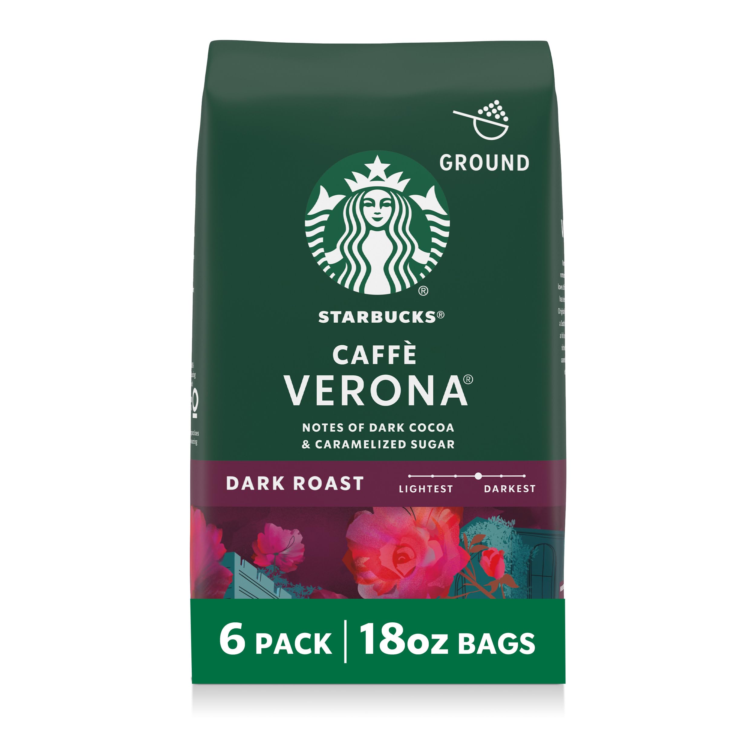 Starbucks Ground Coffee, Dark Roast Coffee, Espresso Roast, 100% Arabica, 1 bag (28 oz)