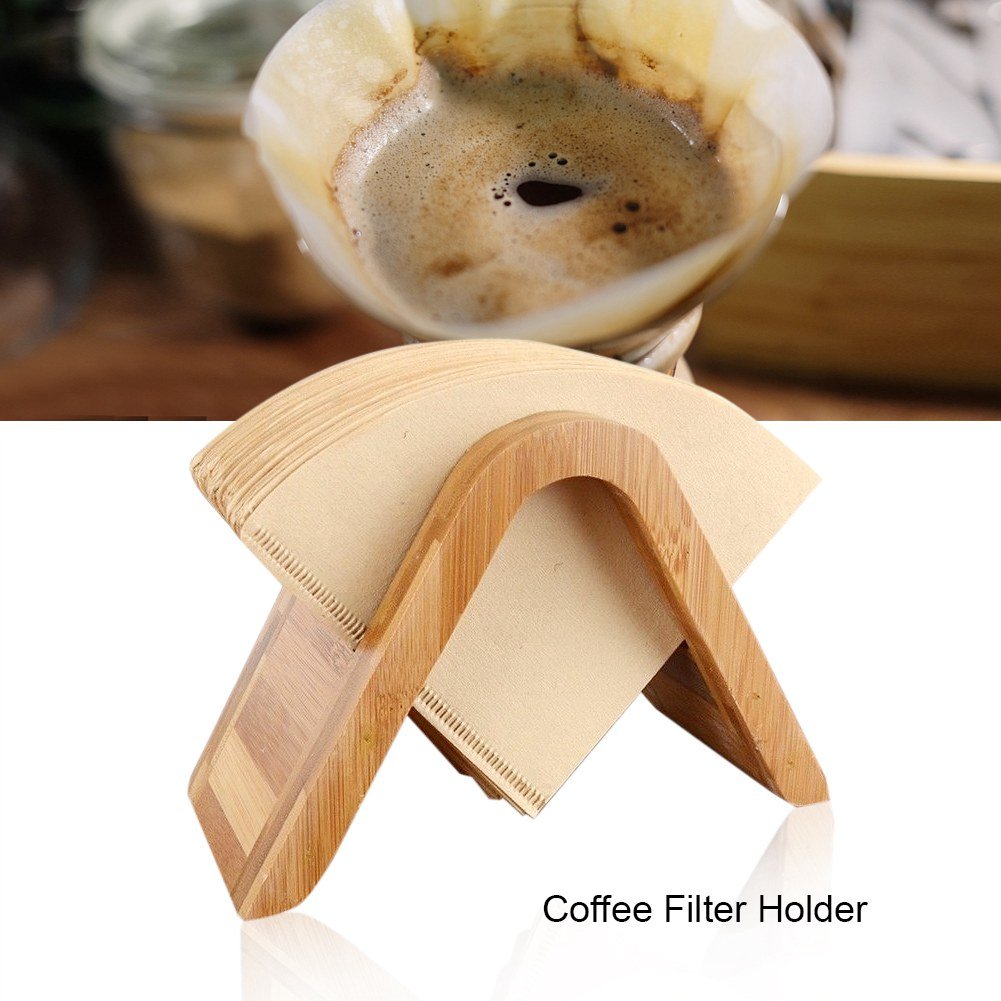 Wooden Coffee Filter Paper Holder & Dispenser Rack