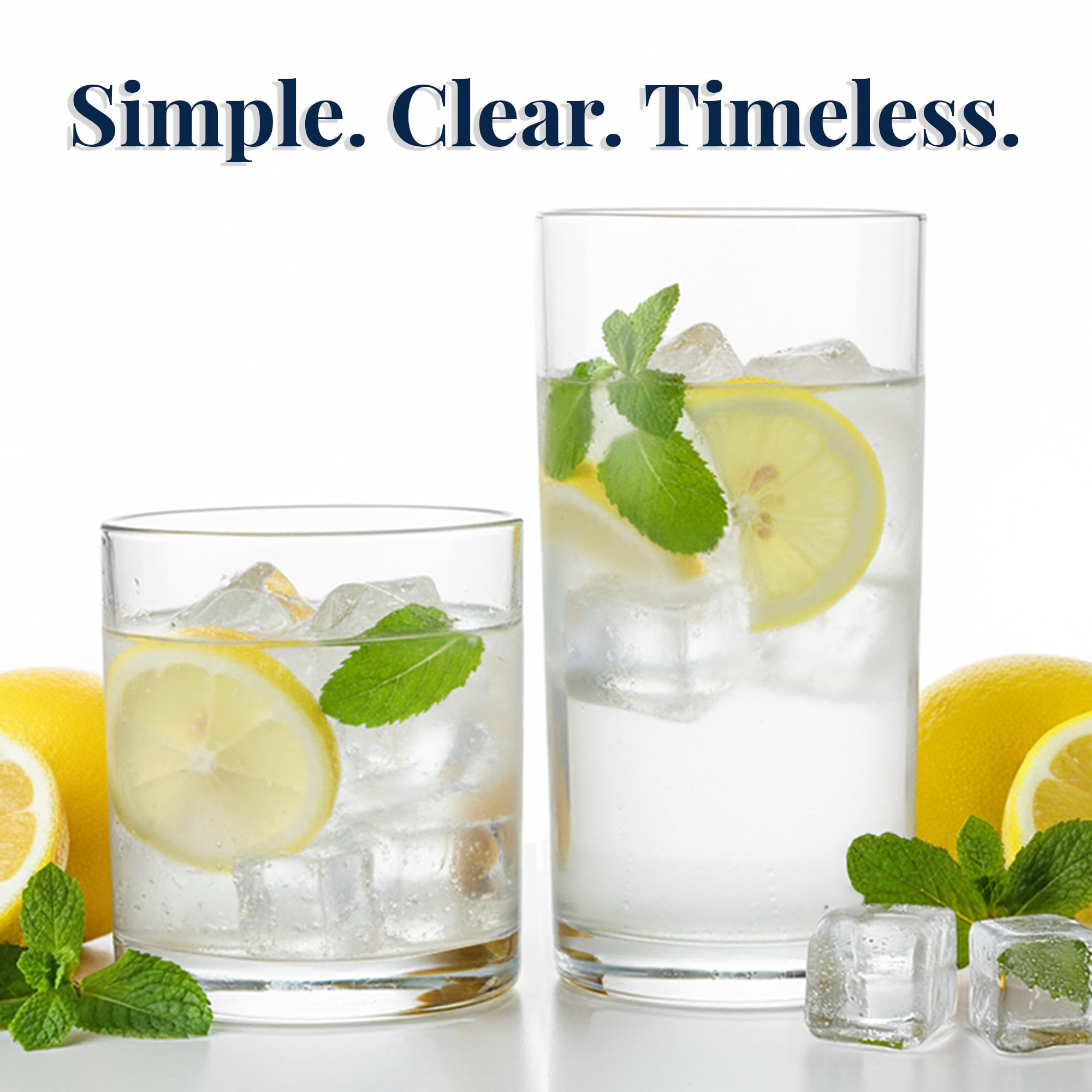 US Acrylic Classic Tumblers Rocks-Water Sets