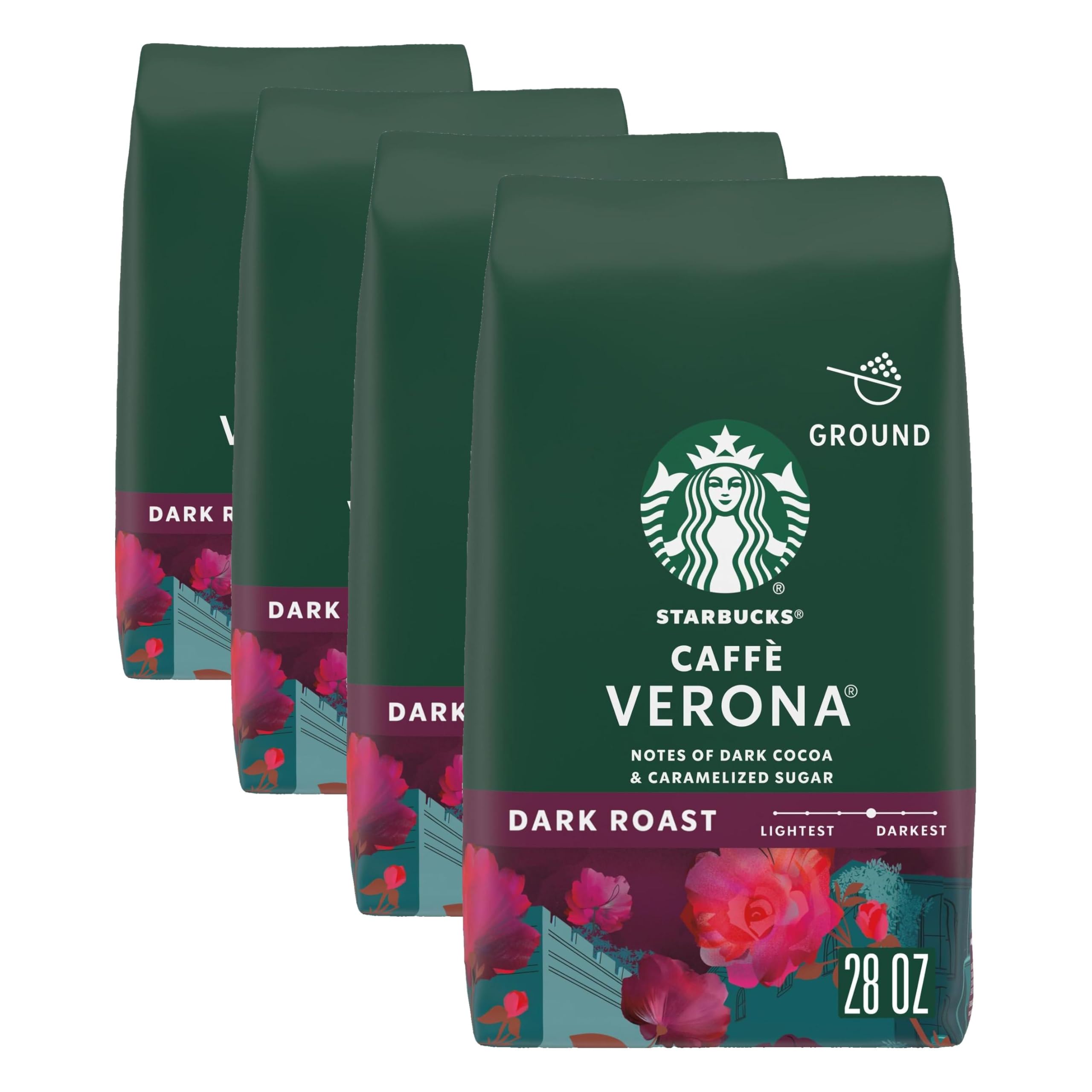 Starbucks Ground Coffee, Dark Roast Coffee, Espresso Roast, 100% Arabica, 1 bag (28 oz)