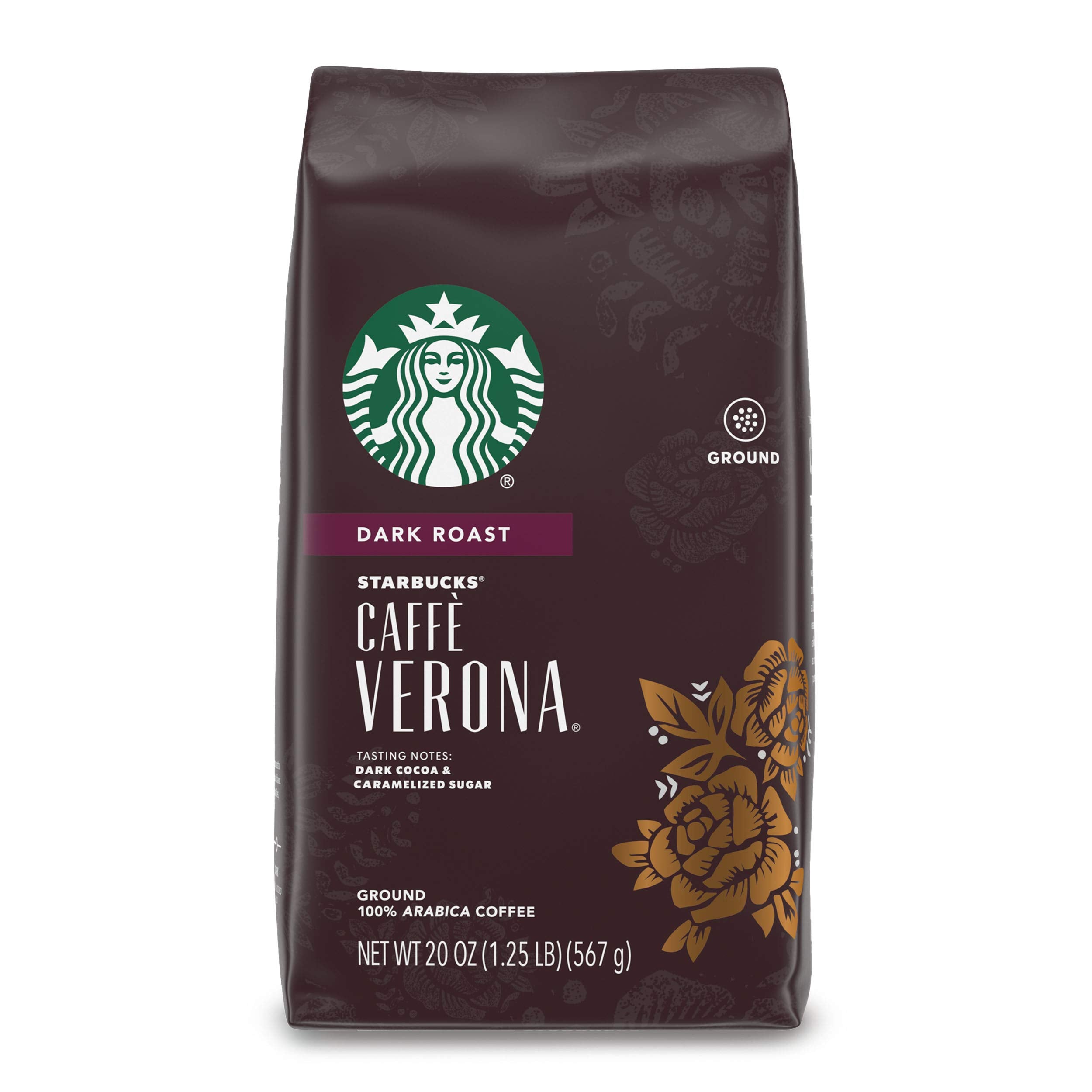Starbucks Ground Coffee, Dark Roast Coffee, Espresso Roast, 100% Arabica, 1 bag (28 oz)