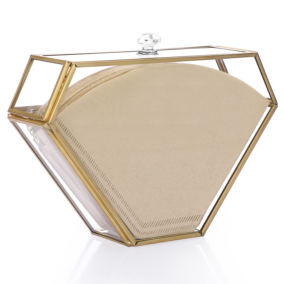 ELLDOO Glass Coffee Filter Holder with Dustproof Cover