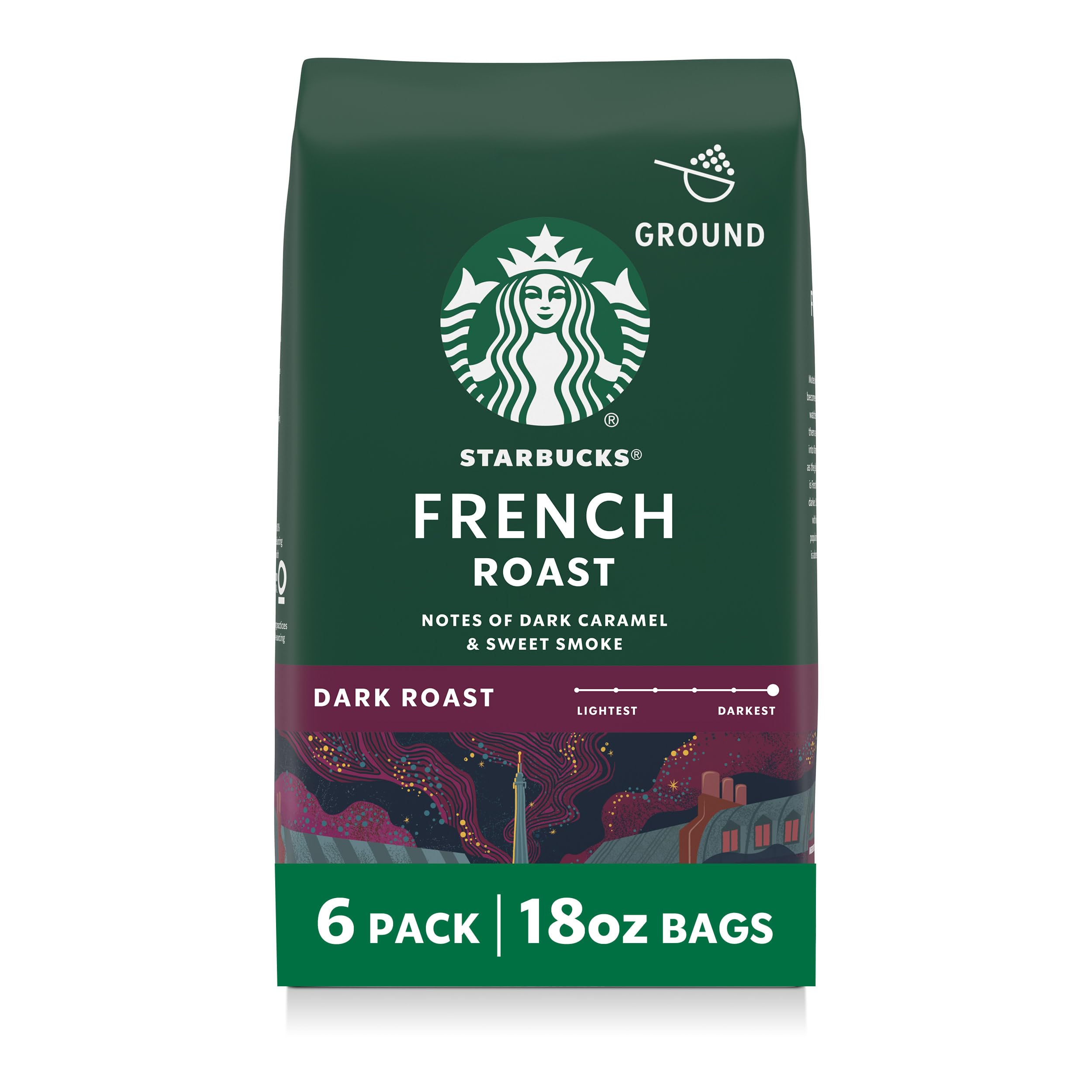 Starbucks Ground Coffee, Dark Roast Coffee, Espresso Roast, 100% Arabica, 1 bag (28 oz)