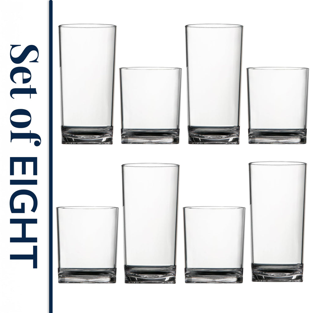 US Acrylic Classic Tumblers Rocks-Water Sets