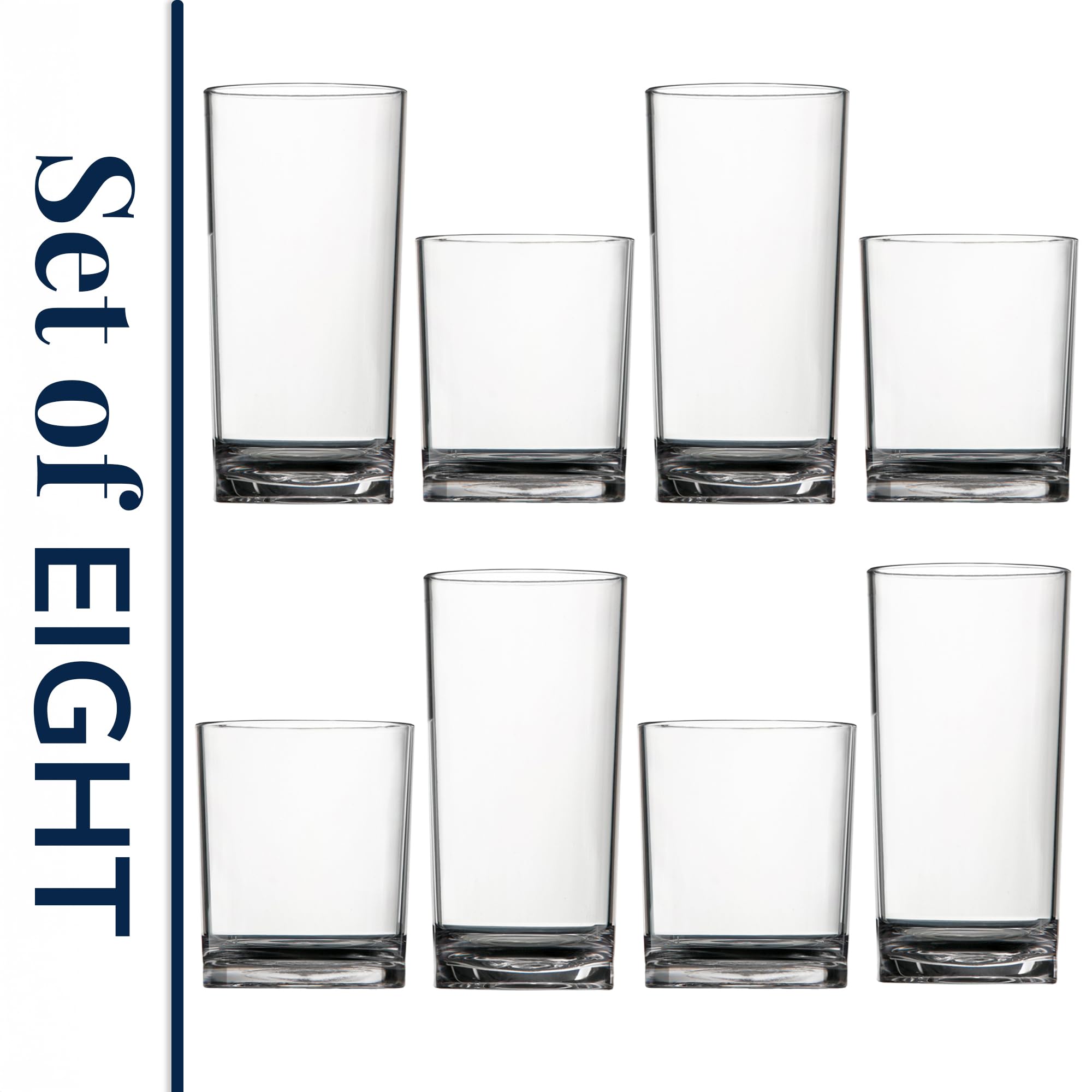 US Acrylic Classic Tumblers Rocks-Water Sets