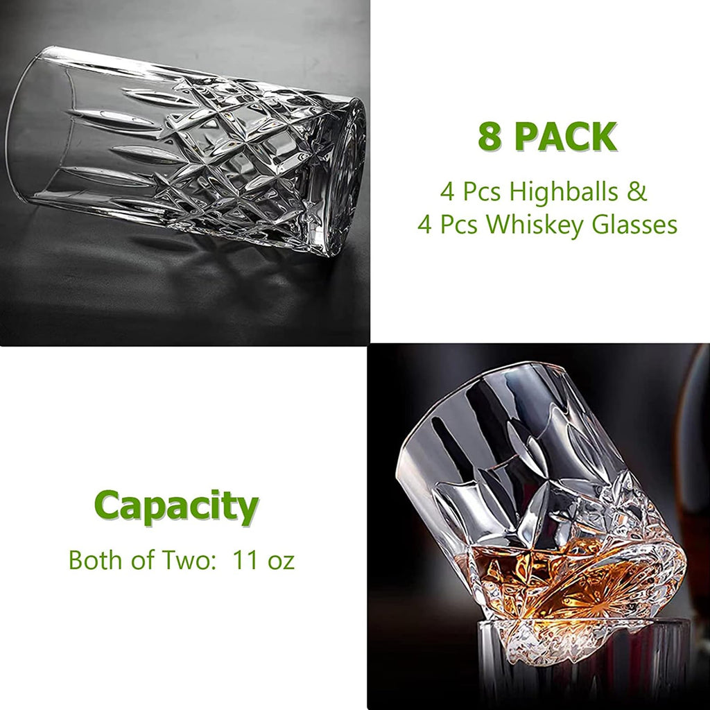Qipecedm Crystal Drinking Glasses